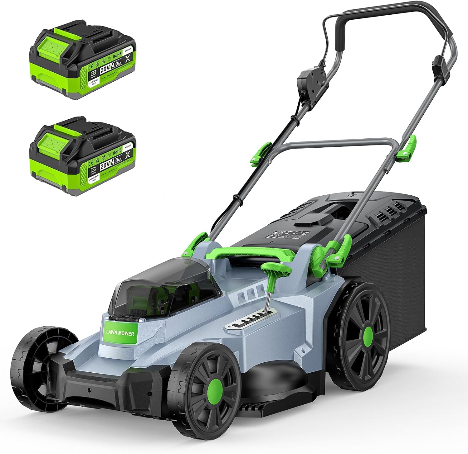 Hyper Tough 2x20V Max 18-Inch Brushless Side Discharge Lawn Mower